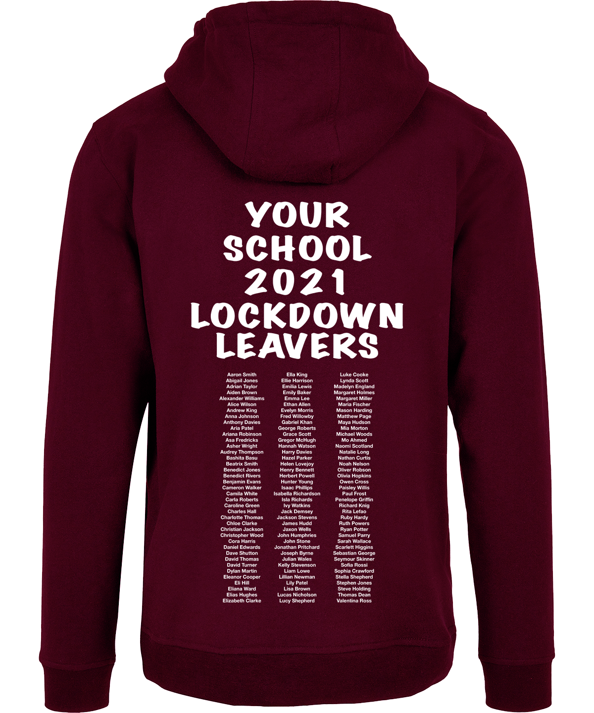 school leavers Hoodie back design a
