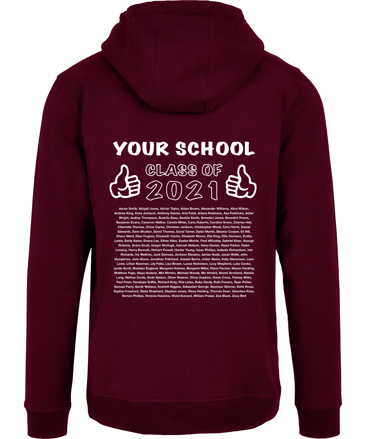 school leavers Hoodie back design j