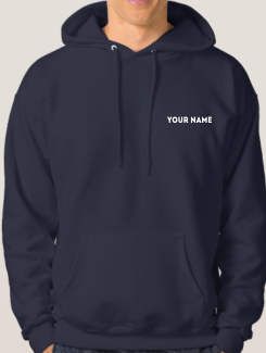 school leavers Hoodie front printed name