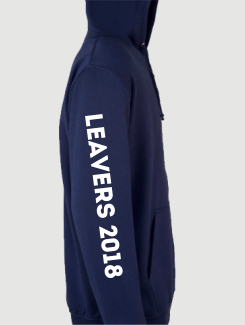 school leavers Hoodie sleeve initials
