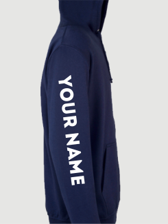 school leavers Hoodie sleeve initials